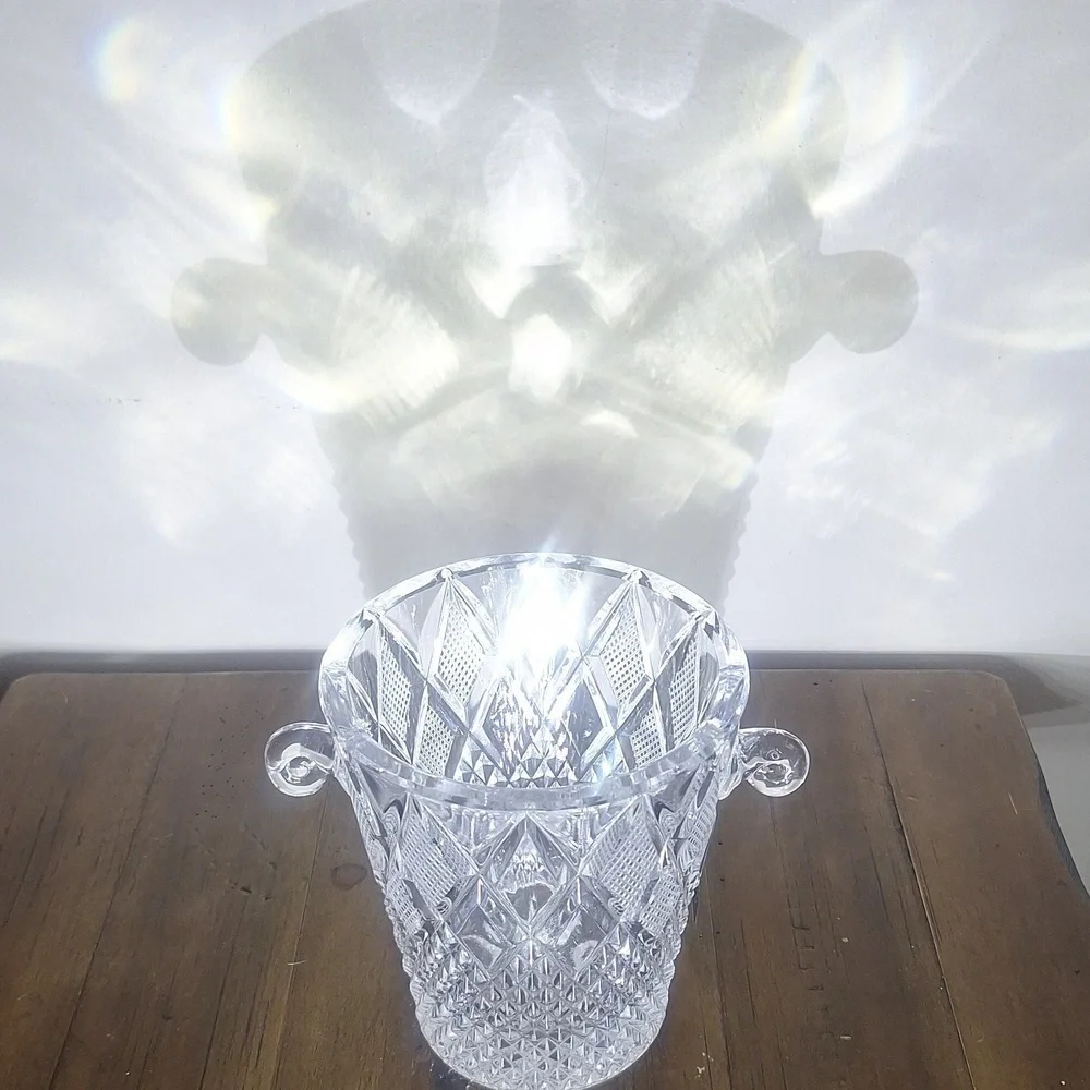 Mikasa Vintage Lead Crystal Ice Bucket – Diamond Cut Pattern with Handles